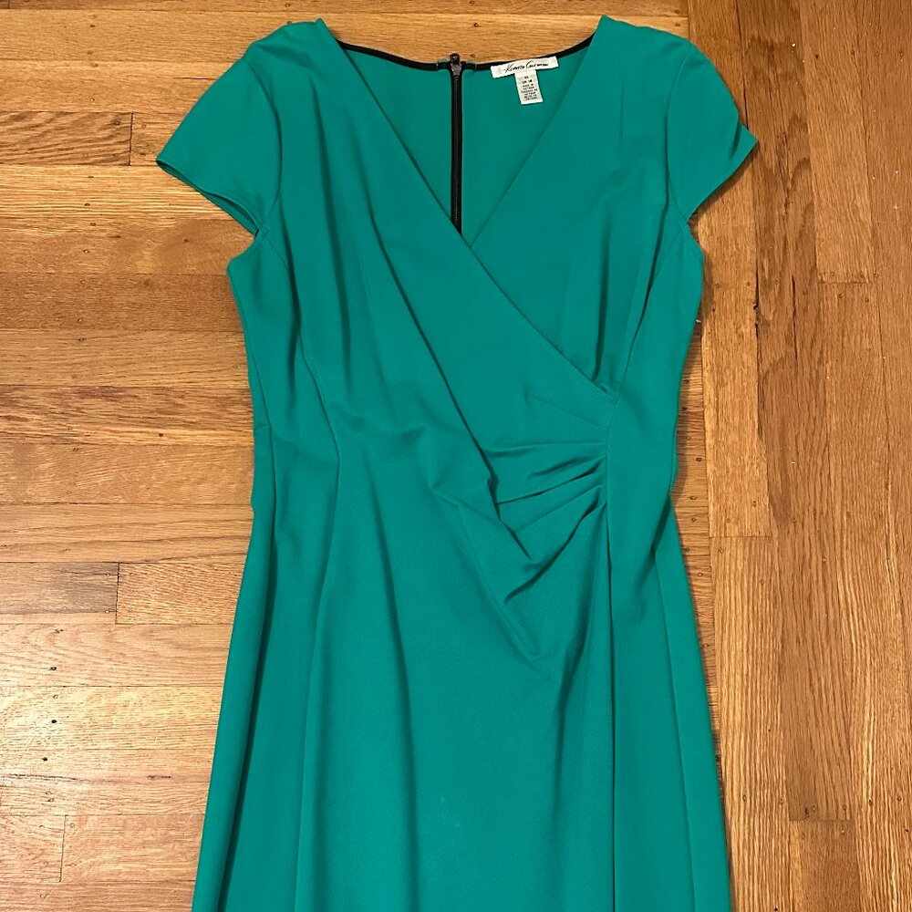 Kenneth Cole Ruched Hilary Zipper Back Dress Size 10
